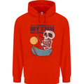 Fishing My Fish Will Come Funny Fisherman Childrens Kids Hoodie Bright Red