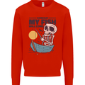 Fishing My Fish Will Come Funny Fisherman Kids Sweatshirt Jumper Bright Red