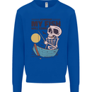 Fishing My Fish Will Come Funny Fisherman Kids Sweatshirt Jumper Royal Blue