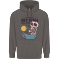 Fishing My Fish Will Come Funny Fisherman Mens 80% Cotton Hoodie Charcoal