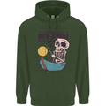 Fishing My Fish Will Come Funny Fisherman Mens 80% Cotton Hoodie Forest Green