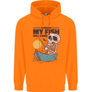 Fishing My Fish Will Come Funny Fisherman Mens 80% Cotton Hoodie Orange
