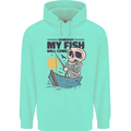 Fishing My Fish Will Come Funny Fisherman Mens 80% Cotton Hoodie Peppermint