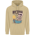 Fishing My Fish Will Come Funny Fisherman Mens 80% Cotton Hoodie Sand