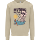 Fishing My Fish Will Come Funny Fisherman Mens Sweatshirt Jumper Sand