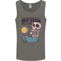 Fishing My Fish Will Come Funny Fisherman Mens Vest Tank Top Charcoal