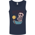 Fishing My Fish Will Come Funny Fisherman Mens Vest Tank Top Navy Blue