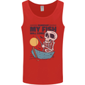 Fishing My Fish Will Come Funny Fisherman Mens Vest Tank Top Red