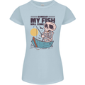 Fishing My Fish Will Come Funny Fisherman Womens Petite Cut T-Shirt Light Blue