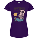 Fishing My Fish Will Come Funny Fisherman Womens Petite Cut T-Shirt Purple