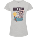 Fishing My Fish Will Come Funny Fisherman Womens Petite Cut T-Shirt Sports Grey