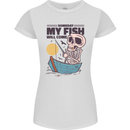 Fishing My Fish Will Come Funny Fisherman Womens Petite Cut T-Shirt White