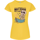 Fishing My Fish Will Come Funny Fisherman Womens Petite Cut T-Shirt Yellow