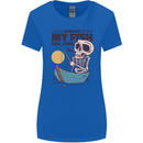 Fishing My Fish Will Come Funny Fisherman Womens Wider Cut T-Shirt Royal Blue