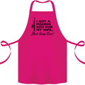 Fishing Rod for My Wife Fisherman Funny Cotton Apron 100% Organic Pink