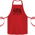Fishing Rod for My Wife Fisherman Funny Cotton Apron 100% Organic Red