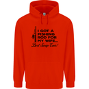 Fishing Rod for My Wife Fisherman Funny Mens 80% Cotton Hoodie Bright Red