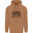 Fishing Rod for My Wife Fisherman Funny Mens 80% Cotton Hoodie Caramel Latte
