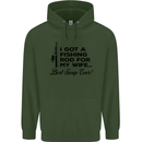 Fishing Rod for My Wife Fisherman Funny Mens 80% Cotton Hoodie Forest Green