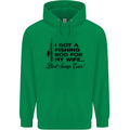 Fishing Rod for My Wife Fisherman Funny Mens 80% Cotton Hoodie Irish Green