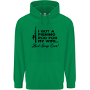 Fishing Rod for My Wife Fisherman Funny Mens 80% Cotton Hoodie Irish Green