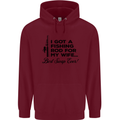 Fishing Rod for My Wife Fisherman Funny Mens 80% Cotton Hoodie Maroon