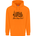 Fishing Rod for My Wife Fisherman Funny Mens 80% Cotton Hoodie Orange