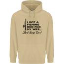 Fishing Rod for My Wife Fisherman Funny Mens 80% Cotton Hoodie Sand