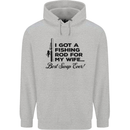 Fishing Rod for My Wife Fisherman Funny Mens 80% Cotton Hoodie Sports Grey