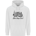Fishing Rod for My Wife Fisherman Funny Mens 80% Cotton Hoodie White