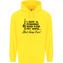Fishing Rod for My Wife Fisherman Funny Mens 80% Cotton Hoodie Yellow