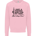 Fishing Rod for My Wife Fisherman Funny Mens Sweatshirt Jumper Light Pink