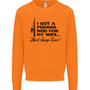 Fishing Rod for My Wife Fisherman Funny Mens Sweatshirt Jumper Orange