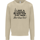 Fishing Rod for My Wife Fisherman Funny Mens Sweatshirt Jumper Sand