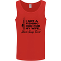 Fishing Rod for My Wife Fisherman Funny Mens Vest Tank Top Red