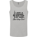 Fishing Rod for My Wife Fisherman Funny Mens Vest Tank Top Sports Grey