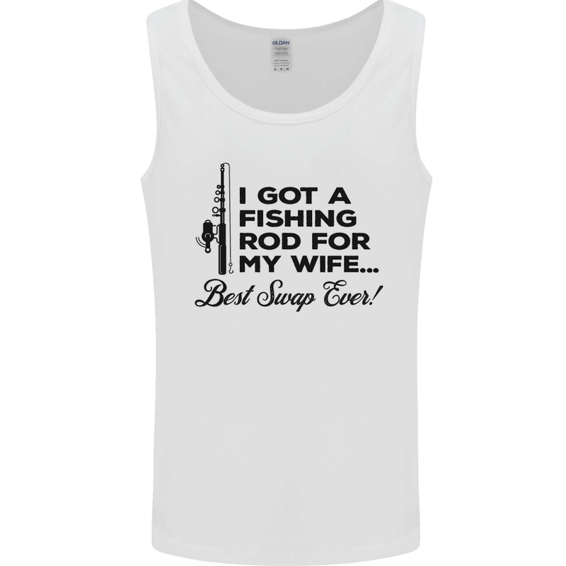 Fishing Rod for My Wife Fisherman Funny Mens Vest Tank Top White