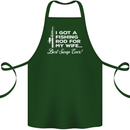 Fishing Rod for My Wife Funny Fisherman Cotton Apron 100% Organic Forest Green