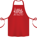 Fishing Rod for My Wife Funny Fisherman Cotton Apron 100% Organic Red