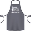 Fishing Rod for My Wife Funny Fisherman Cotton Apron 100% Organic Steel