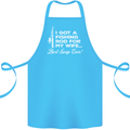 Fishing Rod for My Wife Funny Fisherman Cotton Apron 100% Organic Turquoise