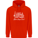 Fishing Rod for My Wife Funny Fisherman Mens 80% Cotton Hoodie Bright Red