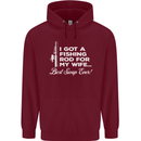 Fishing Rod for My Wife Funny Fisherman Mens 80% Cotton Hoodie Maroon