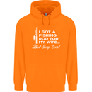 Fishing Rod for My Wife Funny Fisherman Mens 80% Cotton Hoodie Orange