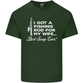 Fishing Rod for My Wife Funny Fisherman Mens Cotton T-Shirt Tee Top Forest Green