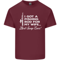 Fishing Rod for My Wife Funny Fisherman Mens Cotton T-Shirt Tee Top Maroon