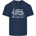Fishing Rod for My Wife Funny Fisherman Mens Cotton T-Shirt Tee Top Navy Blue