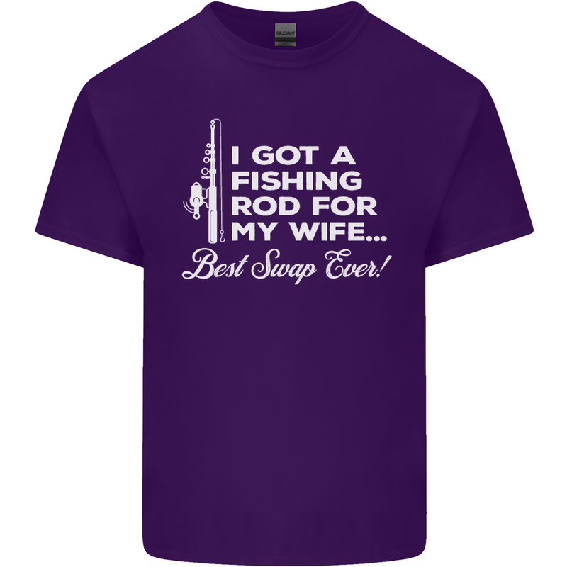 Fishing Rod for My Wife Funny Fisherman Mens Cotton T-Shirt Tee Top Purple