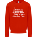 Fishing Rod for My Wife Funny Fisherman Mens Sweatshirt Jumper Bright Red
