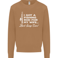 Fishing Rod for My Wife Funny Fisherman Mens Sweatshirt Jumper Caramel Latte